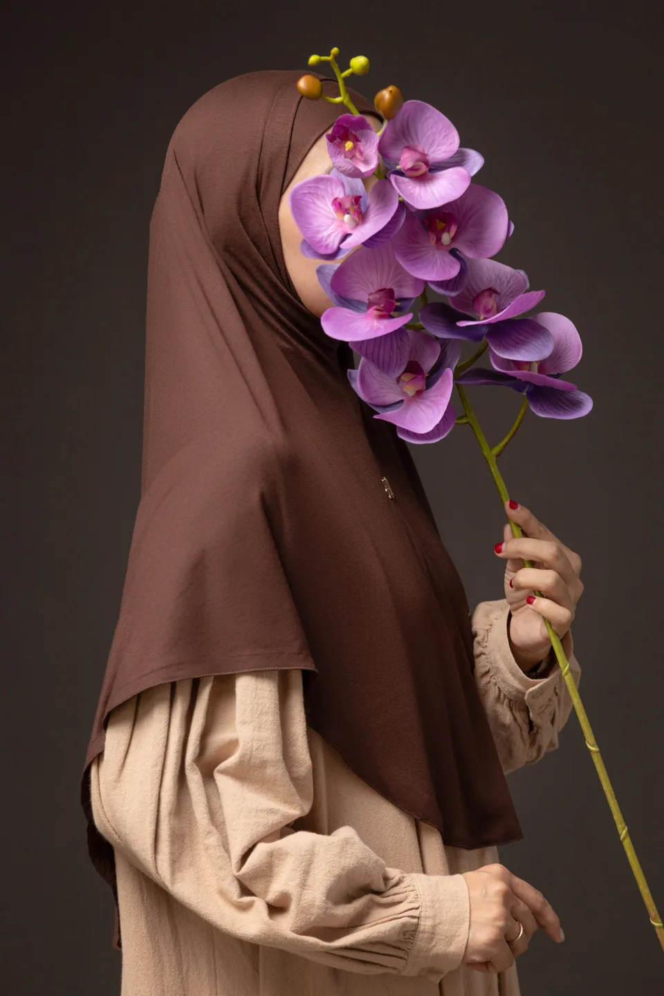 Detail Baraqaa Reguler Instant Hijab, Mahogany, foto 2